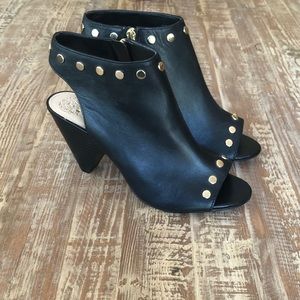 NWOB Vince Camuto Leather Studded Open Toe Bootie